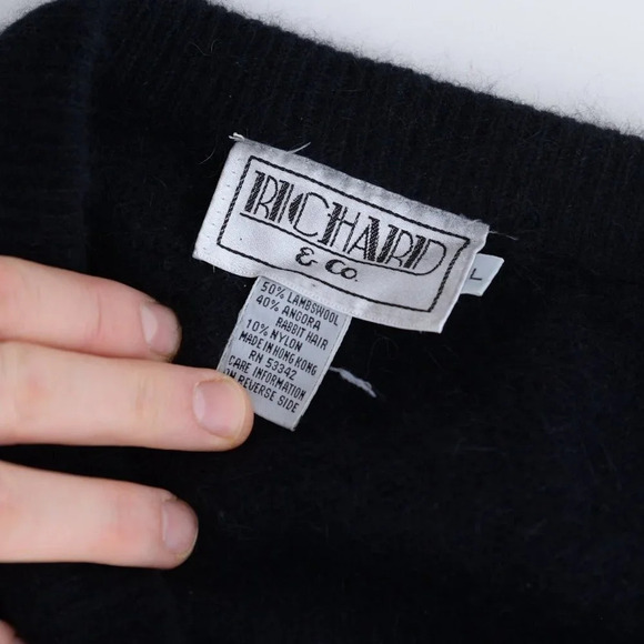 Vintage Richard & Co. Two Piece Black & Purple Turtleneck Sweater & Skirt Set S - Picture 6 of 15